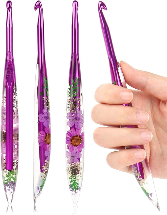 Coopay Crochet Hooks, 6.5mm Ergonomic Crochet Hook with Floral Plastic Grips, Stylish and Unique, Ideal for Crocheting Blankets, Dolls, Shawls, Hats, Scarves (K-6.5mm)
