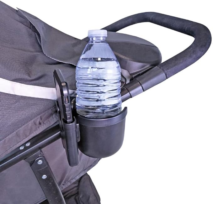 Stander Universal Cup Holder Accessory, Adjustable Drink and Phone Storage Compartment for Walkers, Rollators, Strollers, Wheelchairs, and Scooters, Black