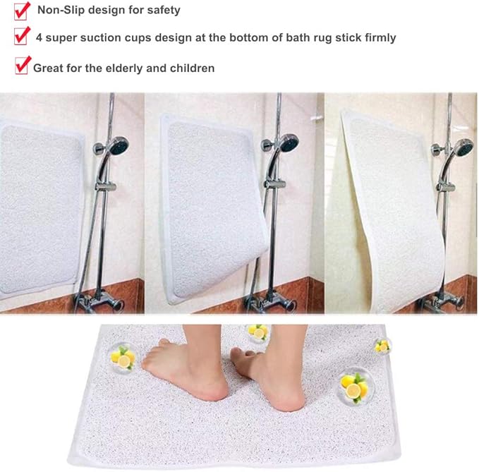 Non-Slip Shower Mats Bathtub Mats with Drain Holes Bathtub Mats Bathroom Mats Bath Tub Mat for The Elderly and Children