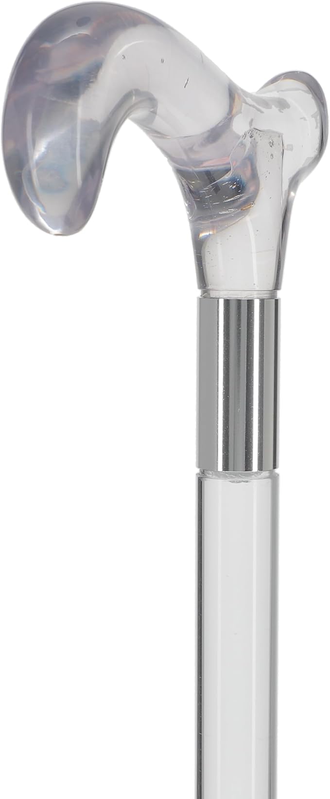 Royal RC Canes Elegant Acrylic Walking Cane – Lightweight Lucite Derby & J Handle Stick for Men & Women – Stylish, Unique Transparent Design Look with Rubber Tip