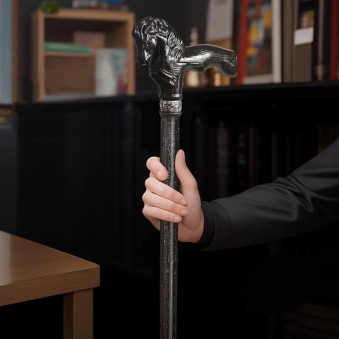 Wood Walking Cane, Elegant Hand-Carved Horse Head Wooden Walking Cane for Men and Women, Handmade Stylish Canes for Seniors, Light Stable High-end Canes Suitable for Gift Giving