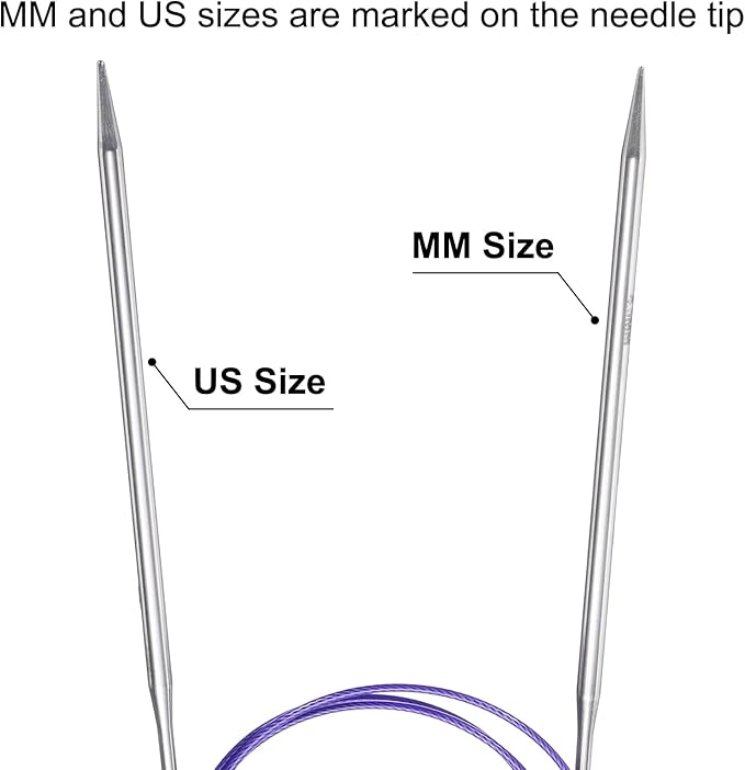 uxcell Size US 7 (4.5mm) Knitting Needles Circular Needle 40 Inch(100cm) Round Metal Stainless Steel Needle for Handmade Projects DIY Knit Blankets