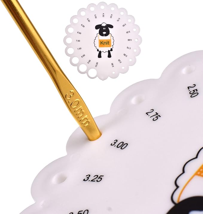 Aeelike Circular Knitting Needle Set 16" Knitting Needles Round for Beginners, 11 Pack Stainless Steel Circular Knitting Needles Set with Needle Gauge Sewing Needle for Sweaters Hats Socks