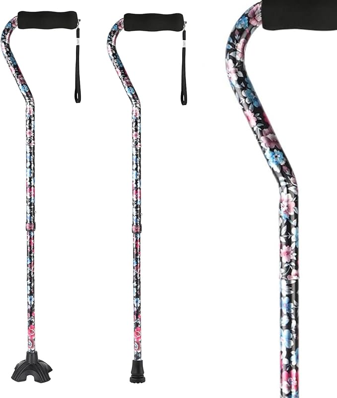 Elegant Walking Cane for Women, Foldable & Adjustable Cane for Seniors with Self-Standing Tip | Lightweight Mobility Aid for Stability & Balance Support