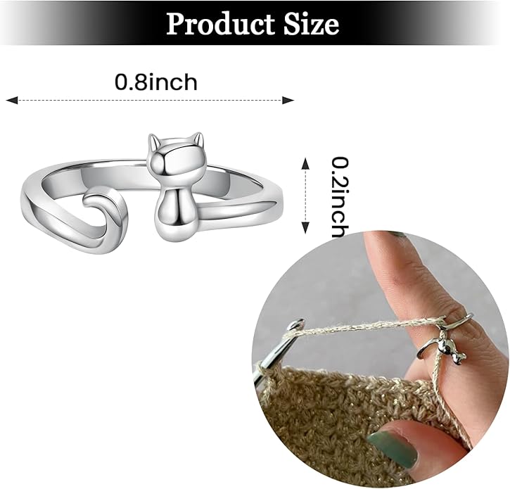 Namifin Crochet Ring for Fingure Adjustable Crochet Tension Ring Yarn Tension Rings Easy Crocheting Crochet Accessories Mother Grandma Thanksgiving Presents