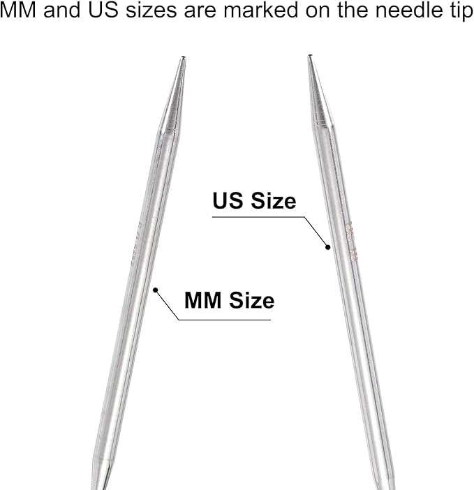 uxcell Size US 10 (6mm) Knitting Needles Circular Needle 40 Inch(100cm) Round Metal Stainless Steel Needle for Handmade Projects DIY Knitting Yellow