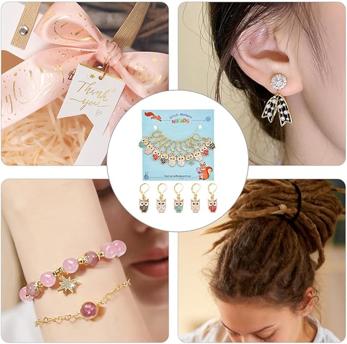 NBEADS 20 Pcs 5 Colors Owl Stitch Markers, Alloy Enamel Crochet Charms Stitch Marker Knitting DIY Gift for Knitting Weaving Sewing Accessories Quilting Jewelry Making