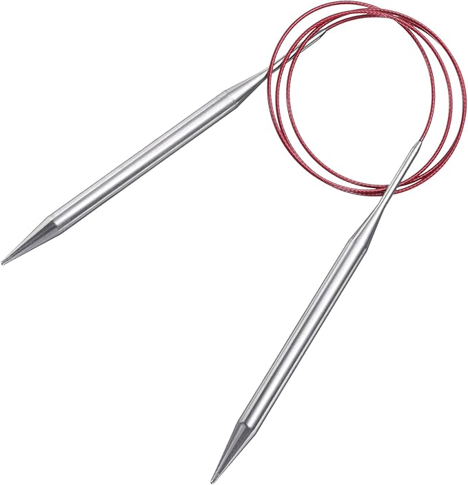 uxcell Size US 11 (8mm) Knitting Needles Circular Needle 40 Inch(100cm) Round Metal Stainless Steel Needle for Handmade Projects DIY Knit Blankets