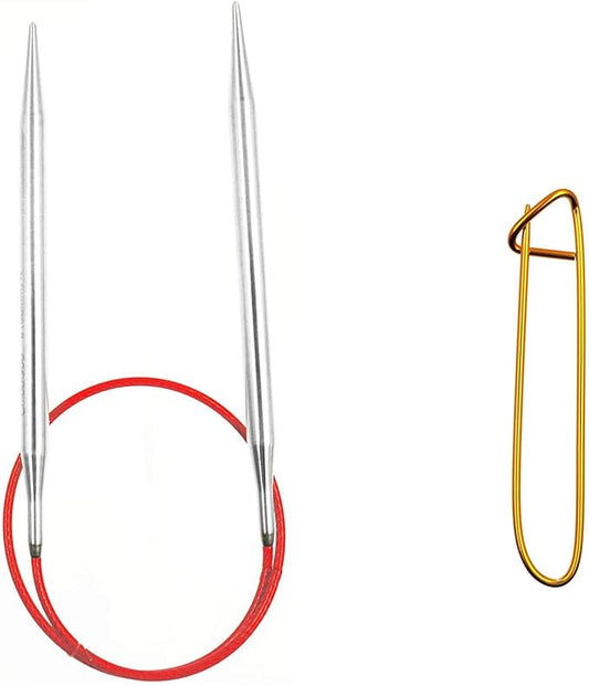 ChiaoGoo Red Lace 16 inch (40cm) Circular Knitting Needles US Size 2 (2.75mm) Stainless Steel with Stitch Holder