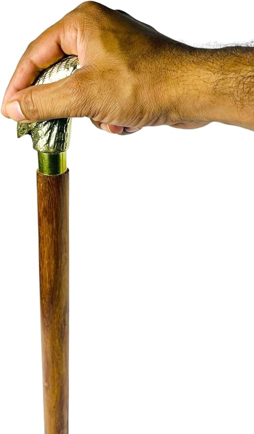 All Black Snake Handle Spiral Wooden Walking Cane