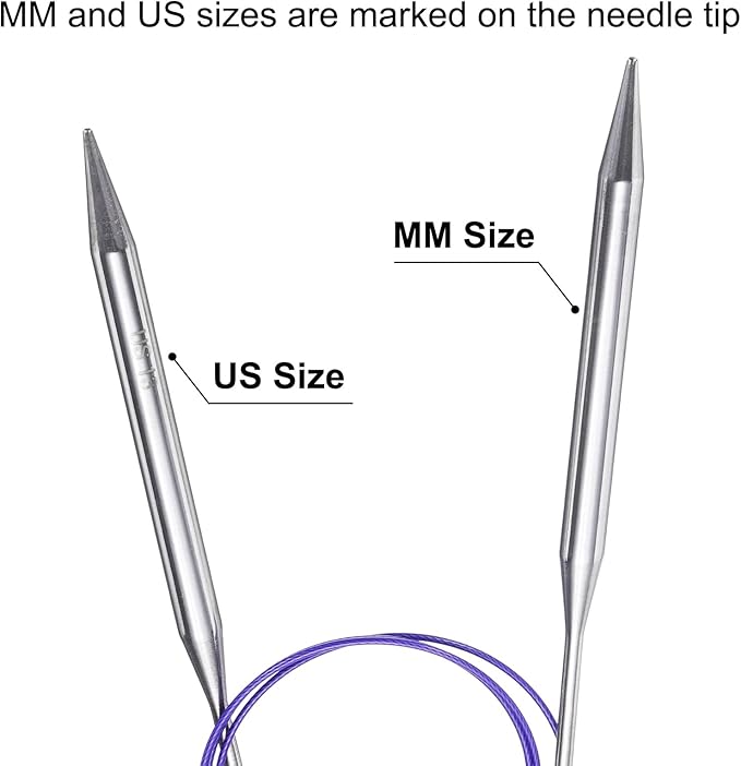 uxcell Size US 13 (9mm) Knitting Needles Circular Needle 40 Inch(100cm) Round Metal Stainless Steel Needle for Handmade Projects DIY Knit Blankets