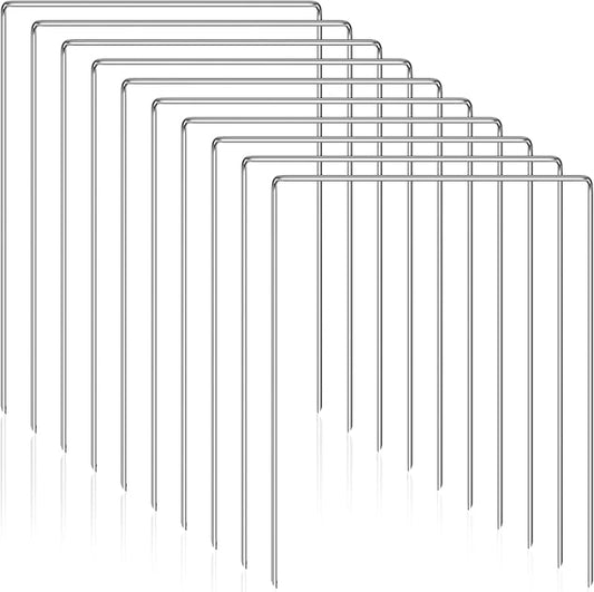 Set of 10 Croquet Wickets Replacement for Croquet Metal Hoops with Galvanized and Plastic Coating for Family Lawn Backyard Outdoor Game (Square)