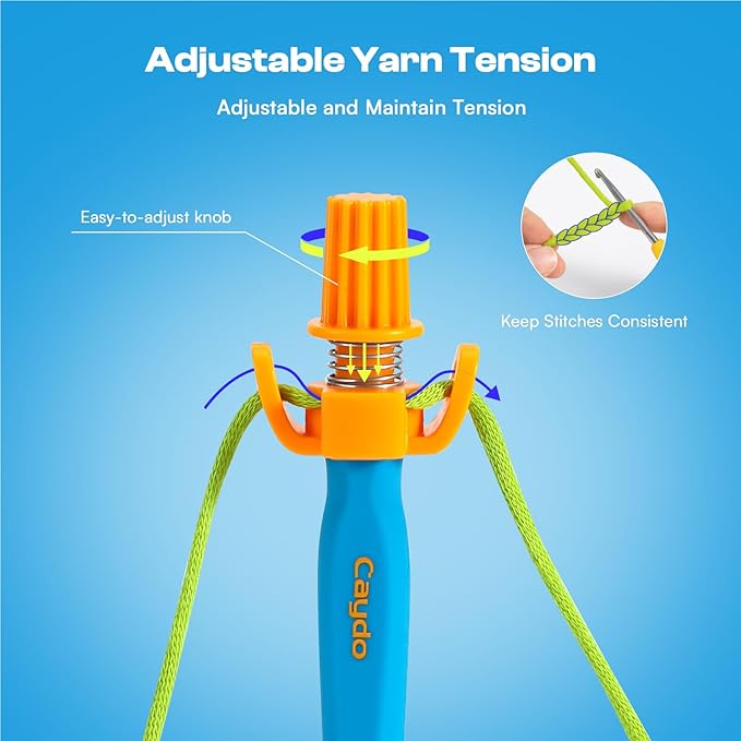 Crochet Tension Tool for Beginners, Ergonomic Yarn Guide Holder, Tension Control Crochet Helper, Comfort Handle for Left & Right Hander, Portable Crochet Accessories Gift for Crocheters & Knitters