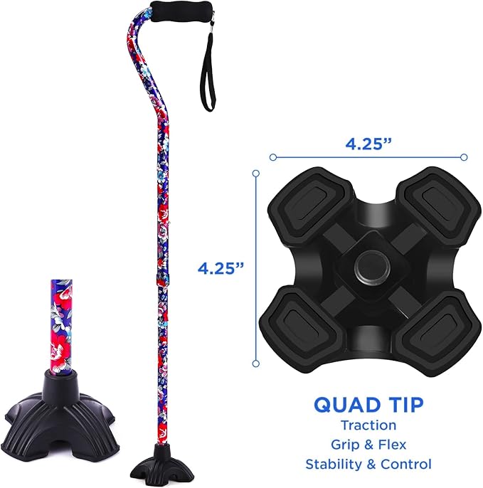 Elegant Walking Cane for Women, Foldable & Adjustable Cane for Seniors with Self-Standing Tip | Lightweight Mobility Aid for Stability & Balance Support