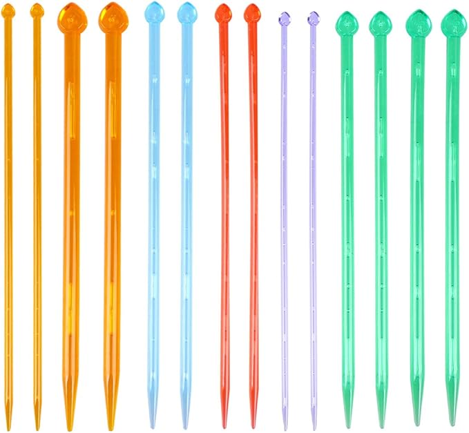 LIGHTAOTAO Acrylic Knitting Needle Lightweight Smooth Surface Knitting Rods Sweaters Scarves Carpets Beginner Friendly Yarn Tool