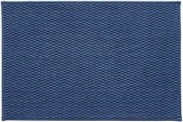Bathroom Rugs Non Slip Washable, Super Absorbent Thin Bath Mat Small Quick Dry Low Pile Bathroom Rug, Navy Blue 20"x30"