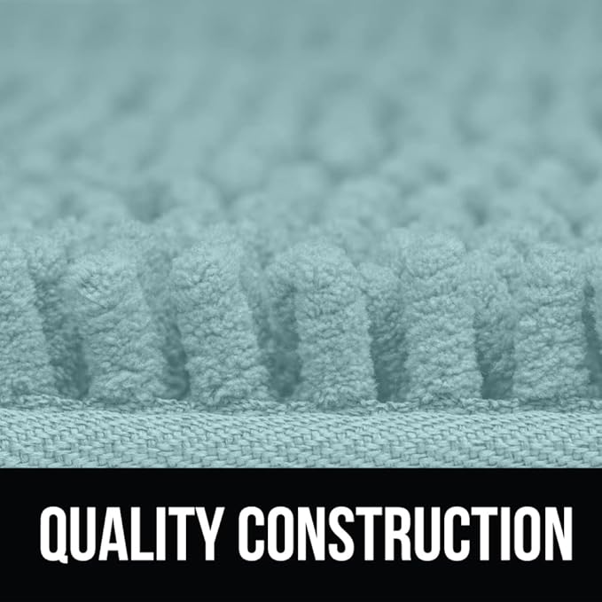 KANGAROO Bathroom Rugs, Chenille Soft Absorbent Bath Rug, Shaggy Shower Mat, Quick Dry Machine Wash Bathmat, Plush Carpet Mats for Tub, Bathtub and Room Home Decor Accessories, 60x24, Seafoam