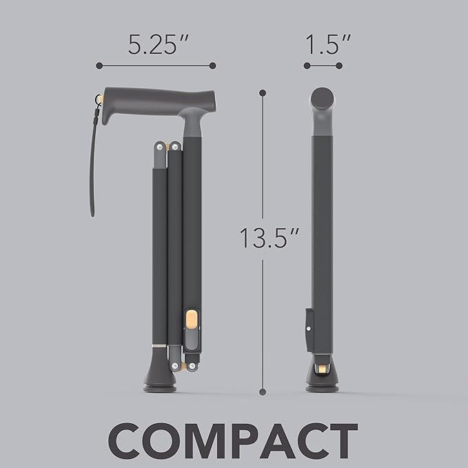 Michael Graves Quick Fold Walking Cane for Men and Women - Foldable Walking Stick for Stability and Style - Collapsible Folding Cane - Walking Sticks for Seniors & Adults