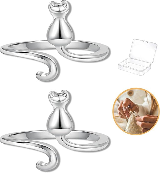 Namifin Crochet Ring for Fingure Adjustable Crochet Tension Ring Yarn Tension Rings Easy Crocheting Crochet Accessories Mother Grandma Thanksgiving Presents