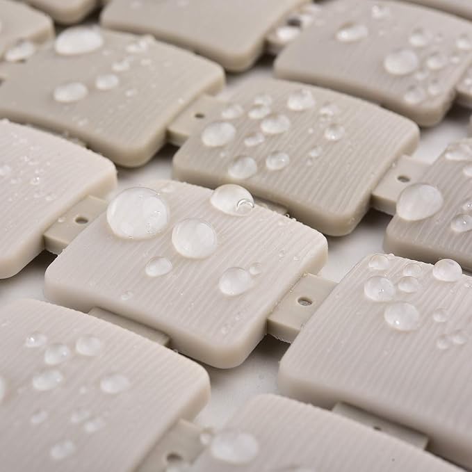 Extra Long Shower Stall Mat Non Slip Bathtub Bath Mats with Suction Cups and Drain Holes- 34 X 15.4 Inch (Gradient Beige)