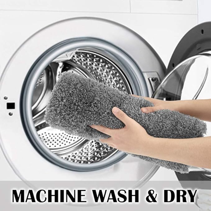 Suchtale Large Extra Soft and Absorbent Shaggy Bath Mat (24 x 40, Dark Grey) Machine Washable Microfiber Non Slip Bath Mat for Bathroom Floor