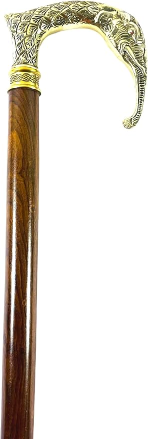 All Black Snake Handle Spiral Wooden Walking Cane