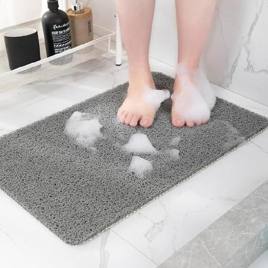 Non-Slip Bathtub Mat, Anti Slip Shower Mat, Fast Drying Bathtub Mats, Foot Scrubber Mat, Anti Slip Mat for Tub, Floor, Bathroom, Kitchen, Home, Hotel (Grey 40"×28")
