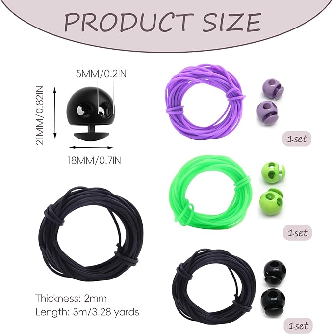 6 Pcs Stitch Stopper Set, Knitting Stitches Holder, Double Hole Needle Point Protectors with Stitch Savers Knitting Cords, Barber Cord Stitch Markers, Knitting Needle Stoppers for Knitting Craft