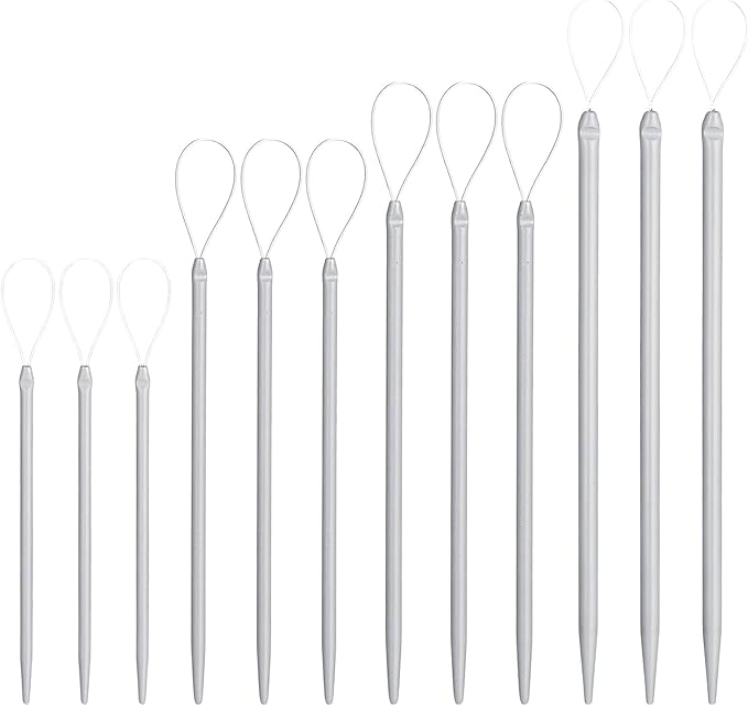 LIQWEI 12 Pcs Yarn Needles Large Eye, Nylon Thread Rope Threader Tapestry Needles, Meta Embroidery Needle Threader Darning Needle for Sewing Knitting Crochet Yarn Embroidery