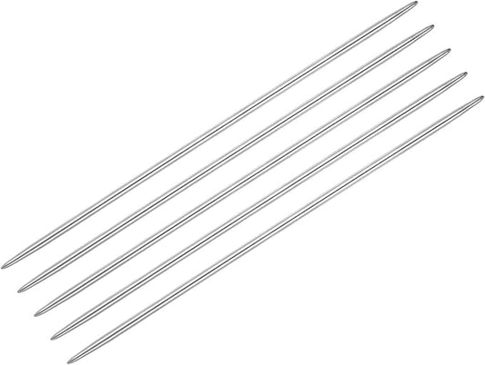 uxcell 5Pcs Knitting Needle 2.75mm Diameter 5.9 Inches Length Stainless Steel Double Pointed Sweater Stitching Needles for Handmade Projects DIY Knitting
