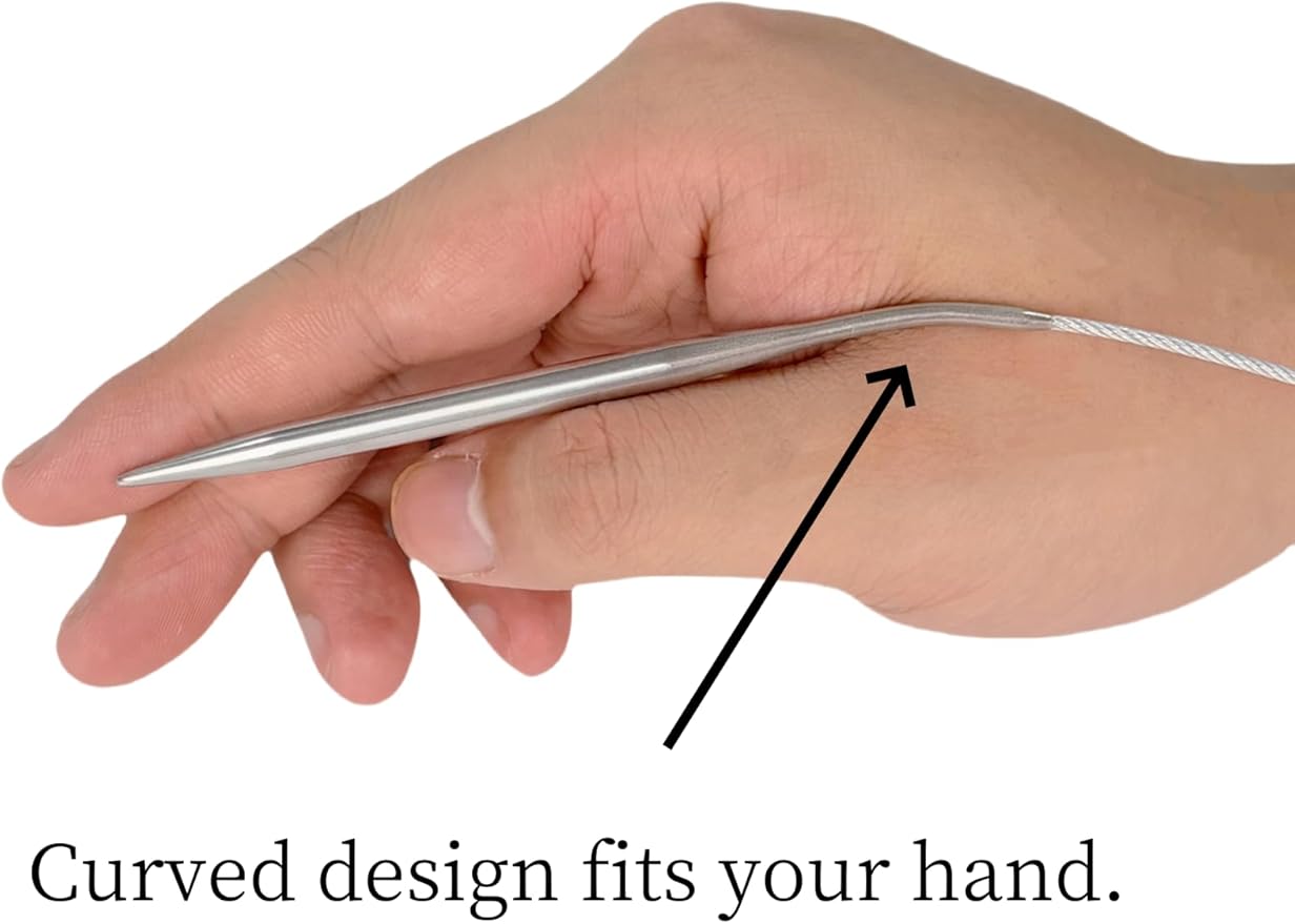 Size 4 Stainless Steel Circular Knitting Needles 16 Inch 3.5 mm Set Round Metal (Silver, 16 inch-4-(3.5mm))