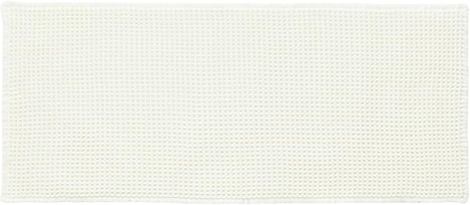 Cream White Long Bathroom Rugs, Waffle Runner Rug Bathroom Non Slip Washable Super Absorbent Quick Dry Boho Farmhouse Bath Mat, 72"x24" Cream White