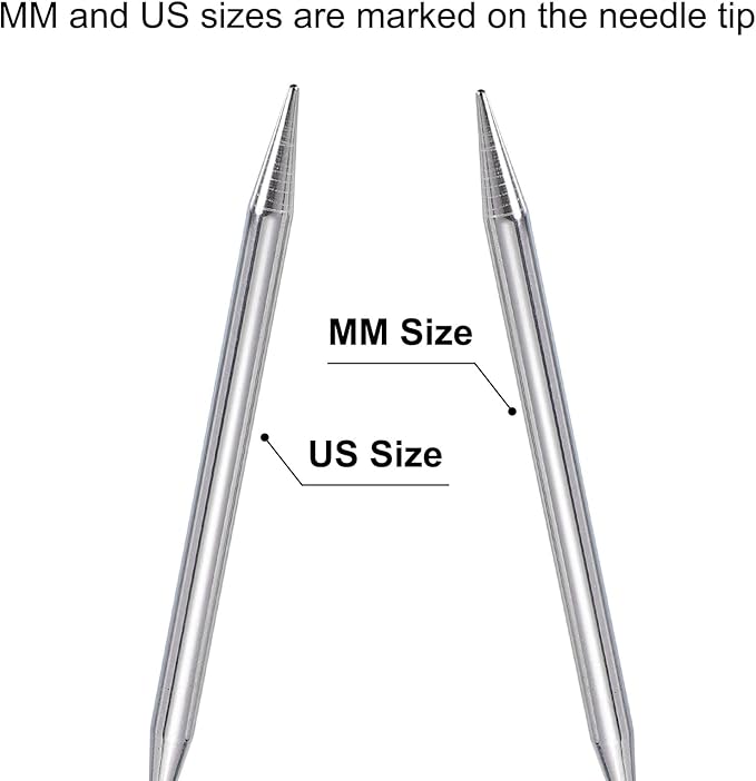 uxcell Size US 10.5 (7mm) Knitting Needles Circular Needle 40 Inch(100cm) Round Metal Stainless Steel Needle for Handmade Projects DIY Knitting Blue