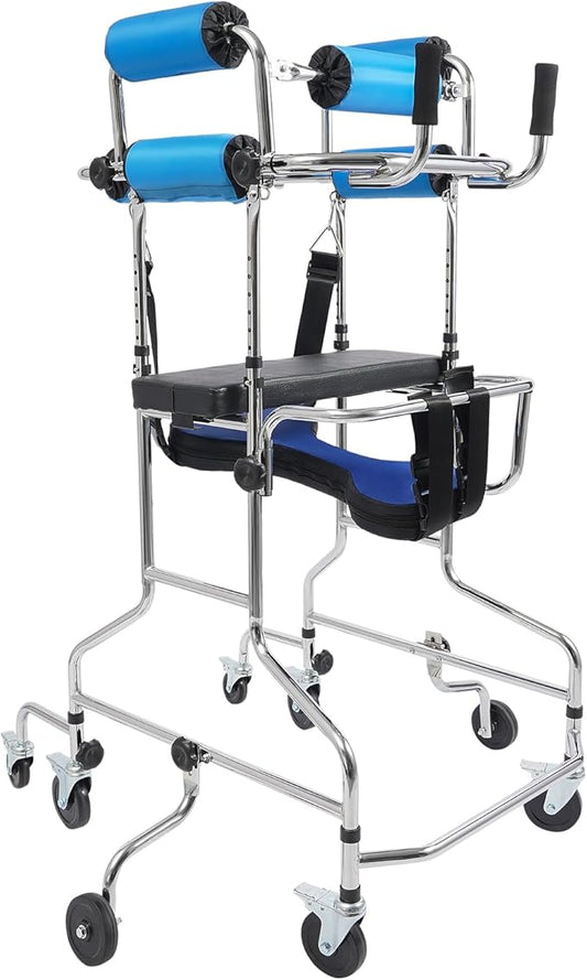 Adult Standing Walker for Seniors, Mobility Aid with Adjustable Height & Width, 8 Wheels with Brakes for Home Use, Ideal for Elderly and Post-Surgery Patients