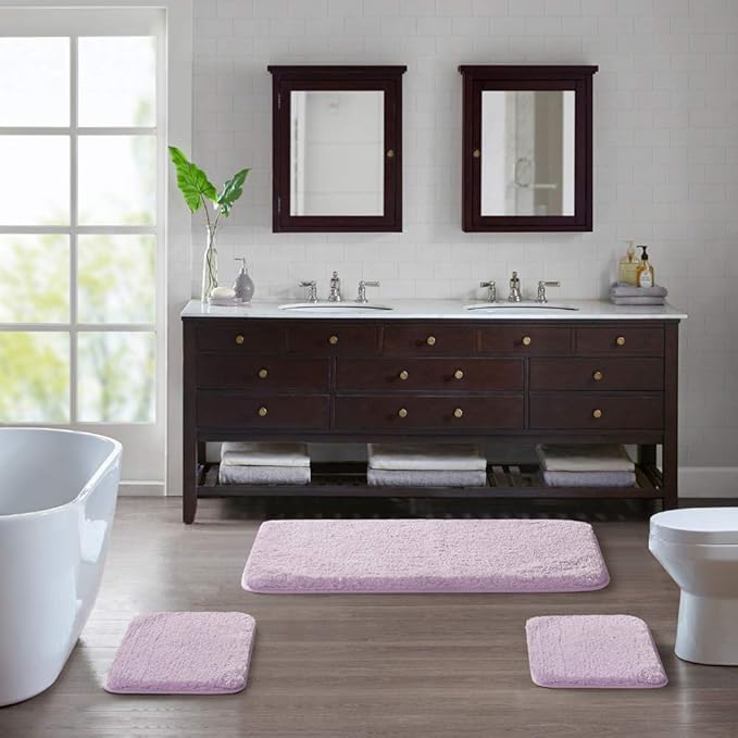 Suchtale Luxury High Pile Microfiber Bath Mat, 20 x 32, Lavender