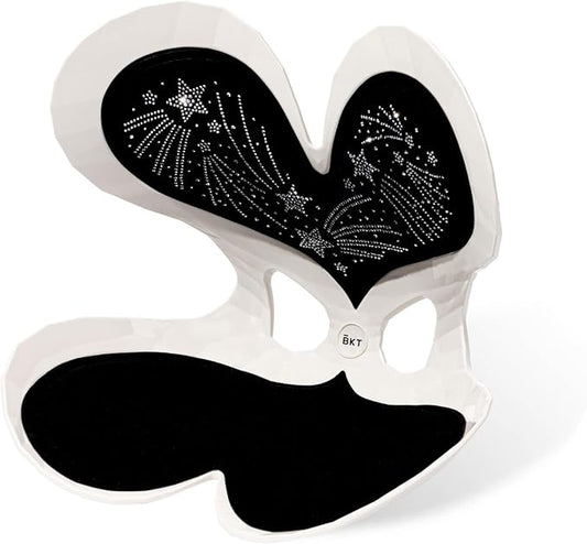 BKT Lumbar Support Seat Cushions Ergonomic Office Chair for Students Office Workers Nursing Mothers Long Sitting Outdoor Fishing Floor Chair (Heart Diamond Version L-Black)