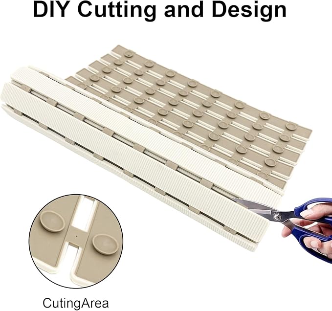 MBOSS Bath Tub Shower Mat Non Slip Bathtub Mats for Bathroom Shower Floor Mat Bath Mats for Shower Tub Anti Slip Shower Mat with Drain Hole and Large Suction Cups (Ivory White, 27.5 X 15.7 Inch)