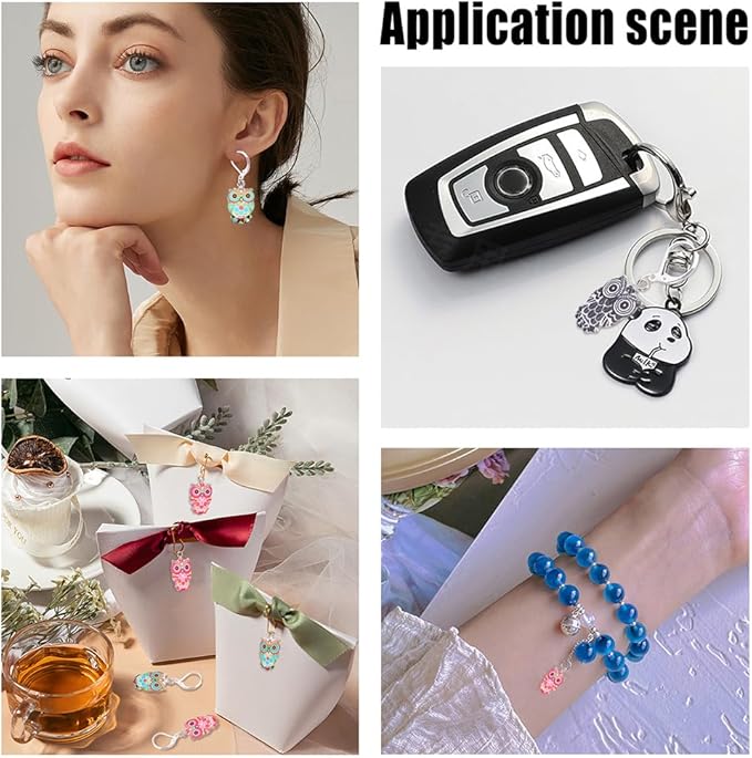 NBEADS 6 Pcs Owl Stitch Markers, 6 Colors Alloy Enamel Crochet Stitch Marker Charms Locking Stitch Marker for Knitting Weaving Sewing Accessories Quilting Handmade Jewelry