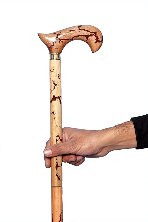 All Black Snake Handle Spiral Wooden Walking Cane