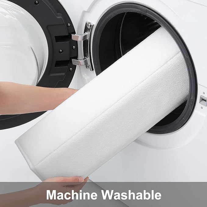 Buganda Memory Foam Bath Mat, 40" x 32", Ultra Soft and Non-Slip Bathroom Rugs, Water Absorbent and Machine Washable Bath Rug Runner for Bathroom, Shower, and Tub, White