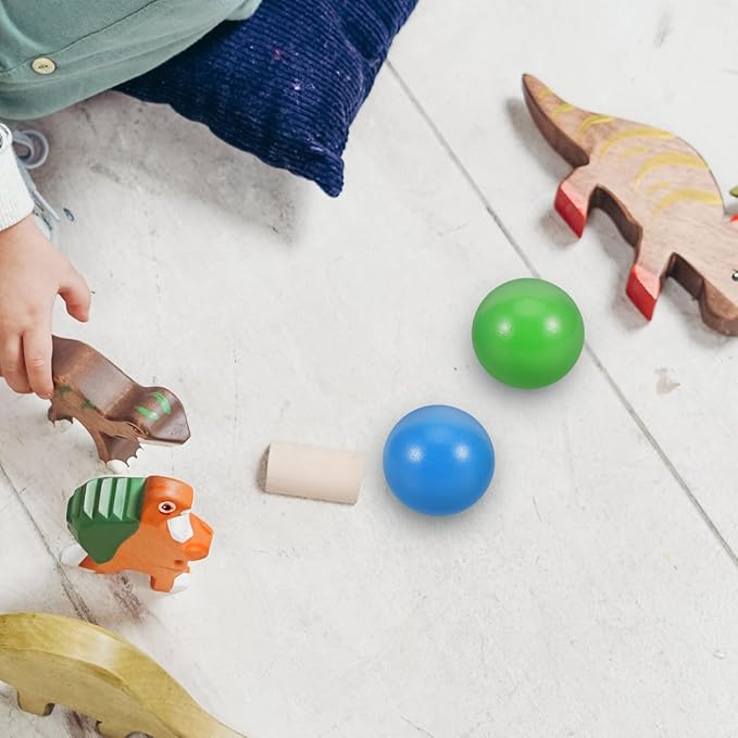 2Pcs Wooden Croquet Balls for Kids Croquet Set Outdoor Family Games Backyard Play Wood Spheres for Craft Decorations and Sports