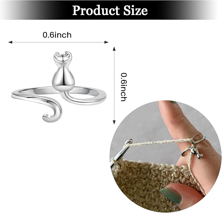 Namifin Crochet Ring for Fingure Adjustable Crochet Tension Ring Yarn Tension Rings Easy Crocheting Crochet Accessories Mother Grandma Thanksgiving Presents