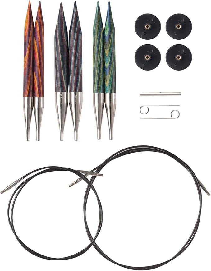 Knit Picks Options Wood Interchangeable Knitting Needle Set: Bulky Edition (Mosaic)