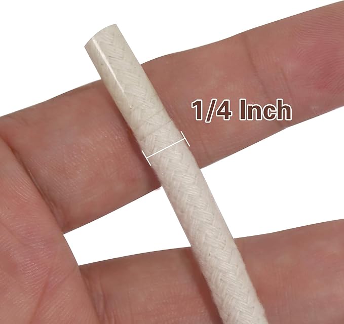 KEILEOHO 1/4 Inch Natural Cotton Rope, 164 FT Length White Craft Clothesline Cord Craft Knitting Thread String Heavy Duty Wall Hanging Rope for Garden Flower Plant DIY Decoration Clothes Hanger