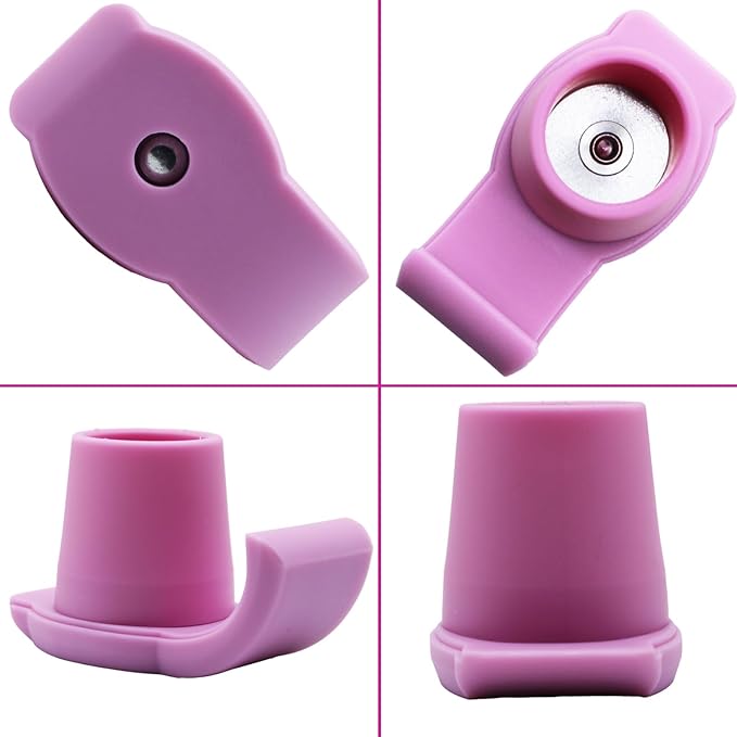 Magicorange Walker Glide Skis, 4 Pcs Universal Fit Walker ski Glides,Easy to Use Rubber Walker Glides,Walker Feet Replacement (Pink)