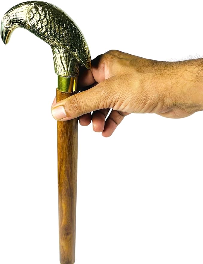 All Black Snake Handle Spiral Wooden Walking Cane