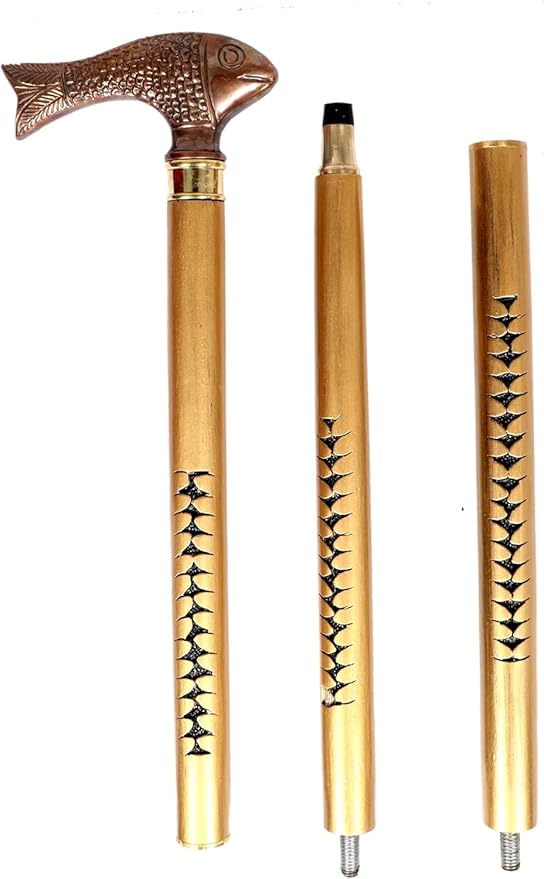 All Black Snake Handle Spiral Wooden Walking Cane