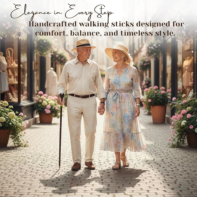 All Black Snake Handle Spiral Wooden Walking Cane