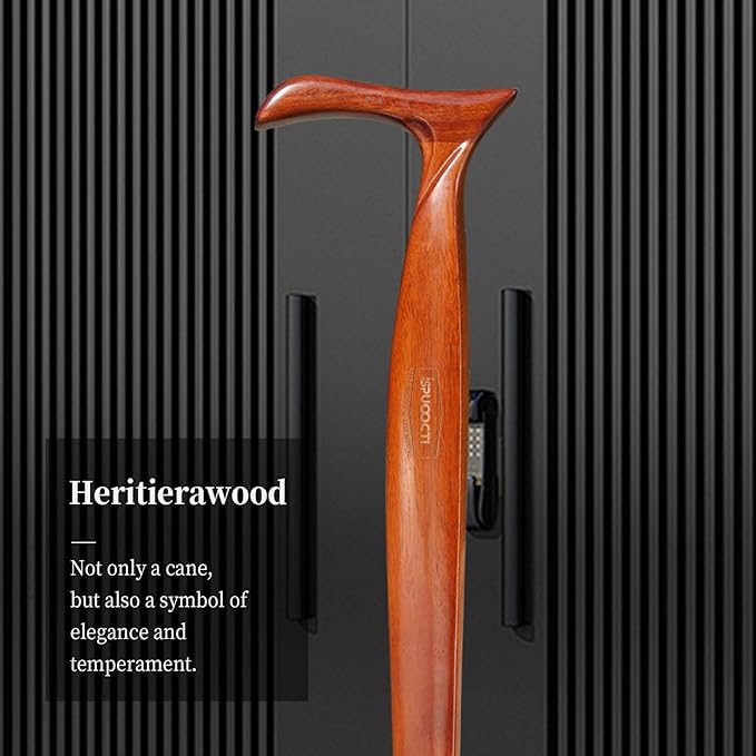 Wooden Walking Cane for Men and Women -Natural Solid Wood, 3 Rubber Tips, Heavy Duty, with Travel Bag- Wooden Walking Stick, Ergonomic Canes for Seniors Unisex Walking Canes