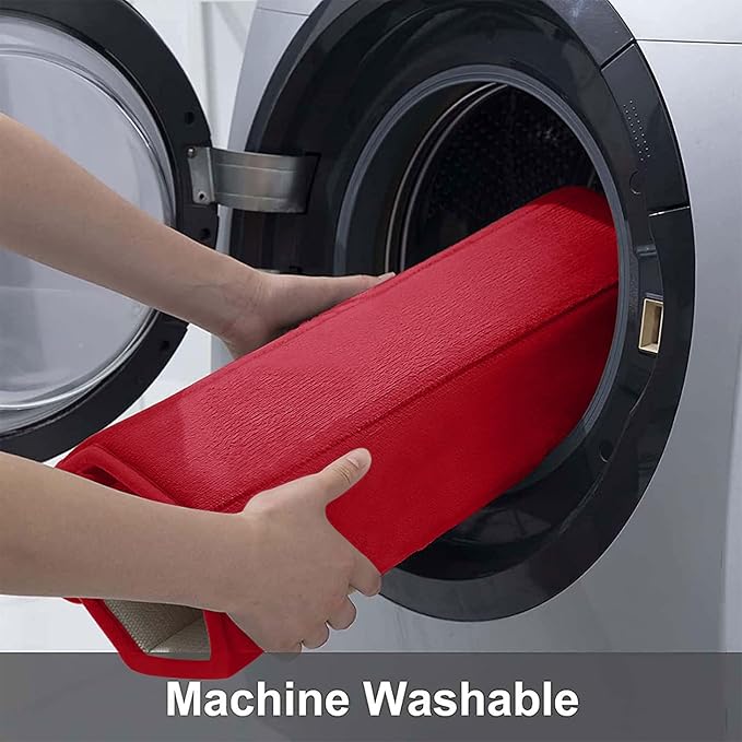 Buganda Memory Foam Bath Mat, 24" x 16", Ultra Soft and Non-Slip Bathroom Rugs, Water Absorbent and Machine Washable Bath Rug for Bathroom, Shower, and Tub, Red